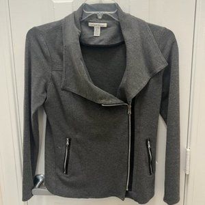 Kenneth Cole grey knit moto jacket